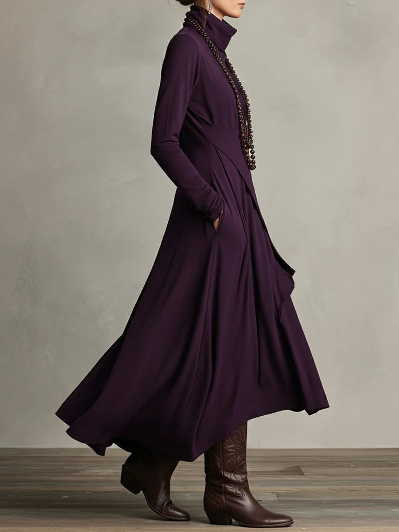 Arianna Asymmetric High-Neck Maxi Dress