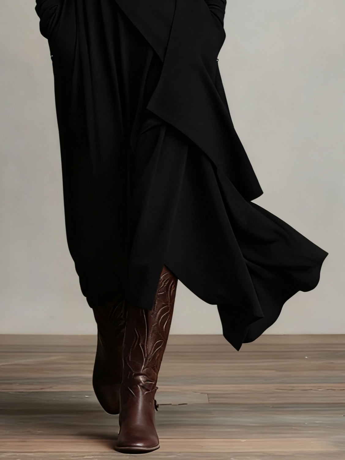 Arianna Asymmetric High-Neck Maxi Dress