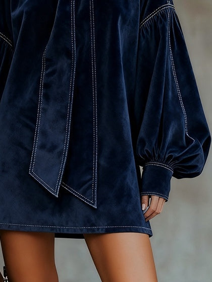 Ottavia Bow-Neck Mini Dress