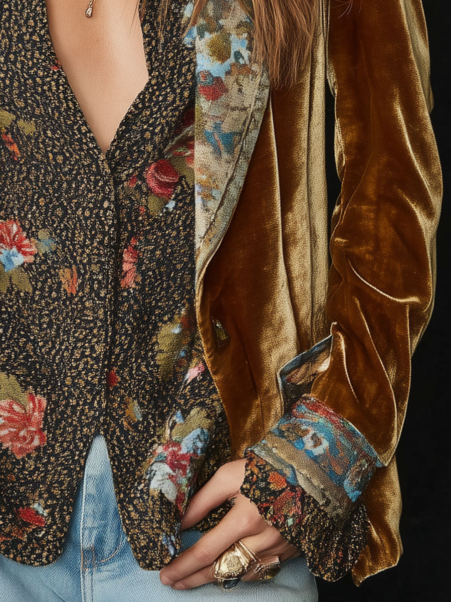 Diletta Floral Patchwork Blazer
