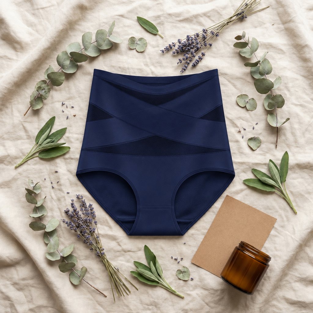 Slip modellante Abbraccio 360 di Elvetti blu navy, steso