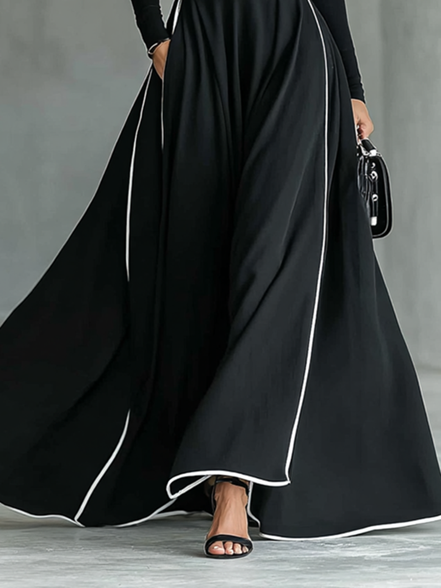 Benedetta Contrast-Stitch Maxi Dress