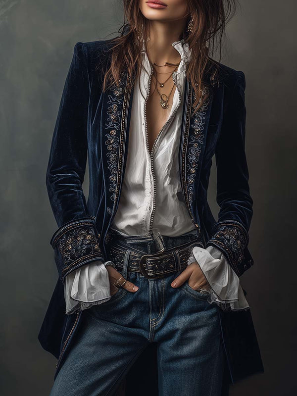 Chaqueta Larga Bordada Isabella