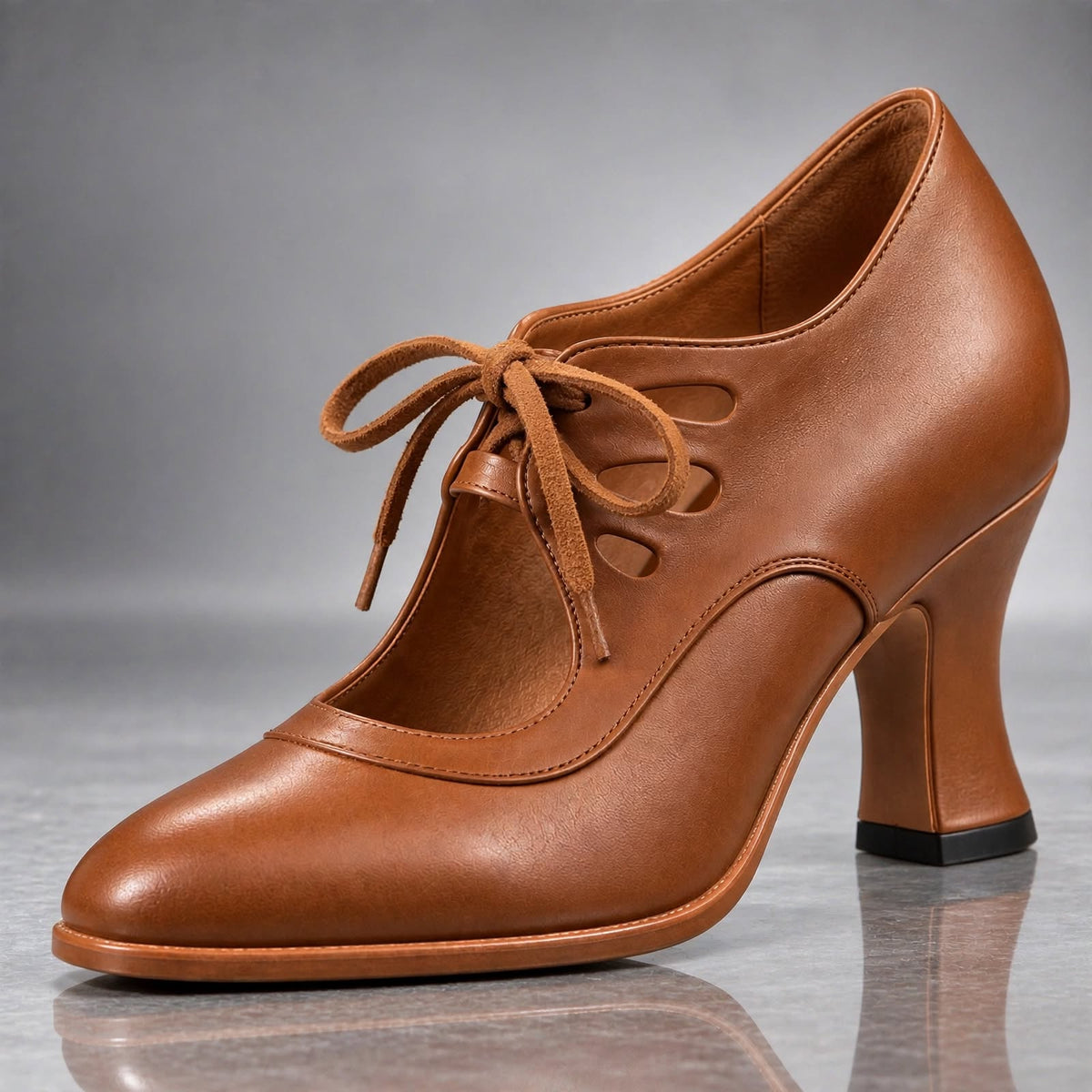 Celia Lace-Up Leather Heels