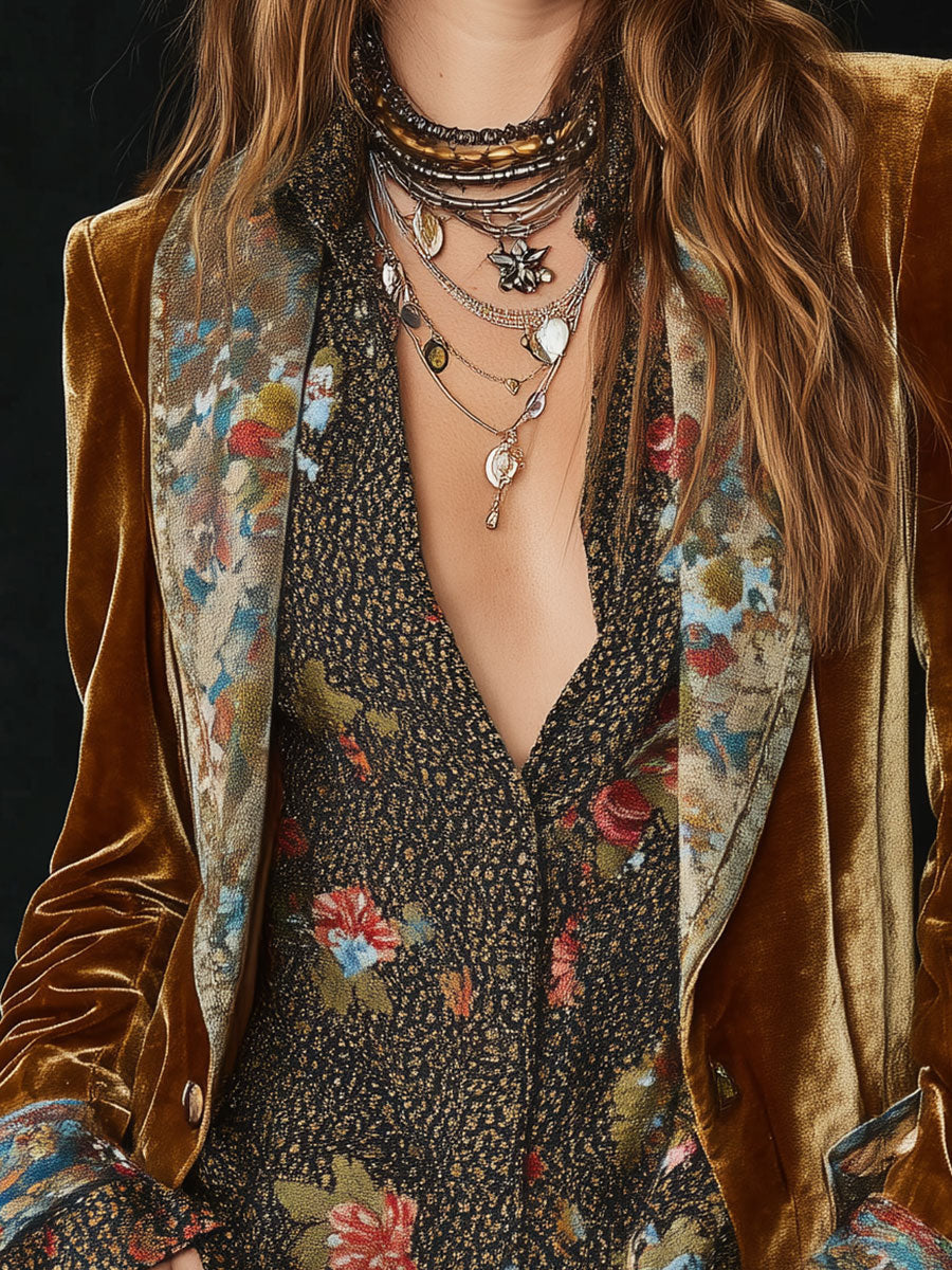 Diletta Floral Patchwork Blazer