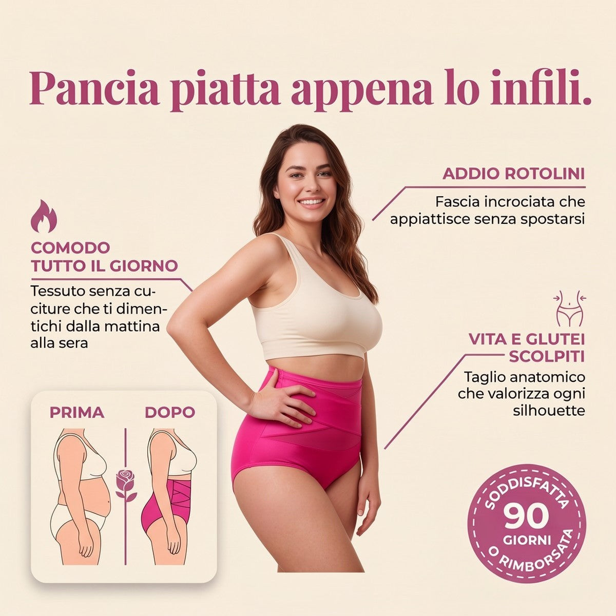 Pancia piatta appena lo infili: Abbraccio 360 in fucsia