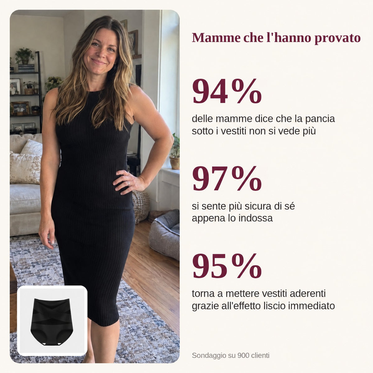 Il 94% delle mamme dice che la pancia sotto i vestiti non si vede più