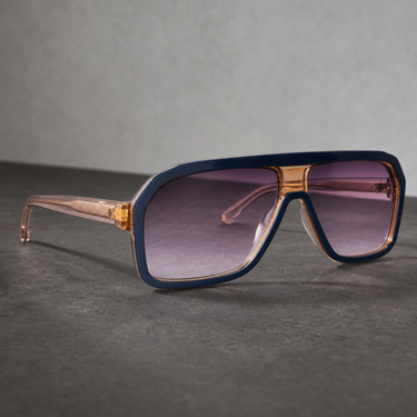 Camden Retro Sunglasses — Indigo detail